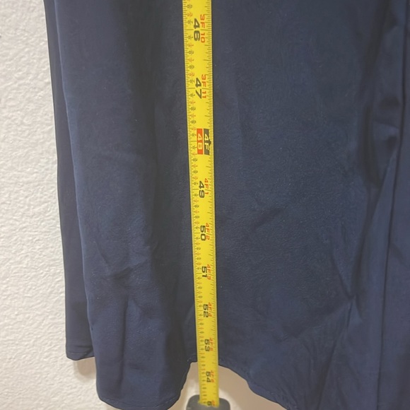 Kutumai Maxi Off-Shoulder Puff Sleeve Dress Front Slit Navy Size Small PTP 15 “ - Picture 6 of 7